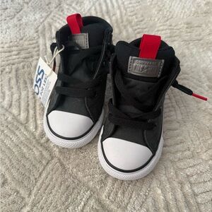 NWT Toddler Converse Allstar Black and Red High-Top Sneakers